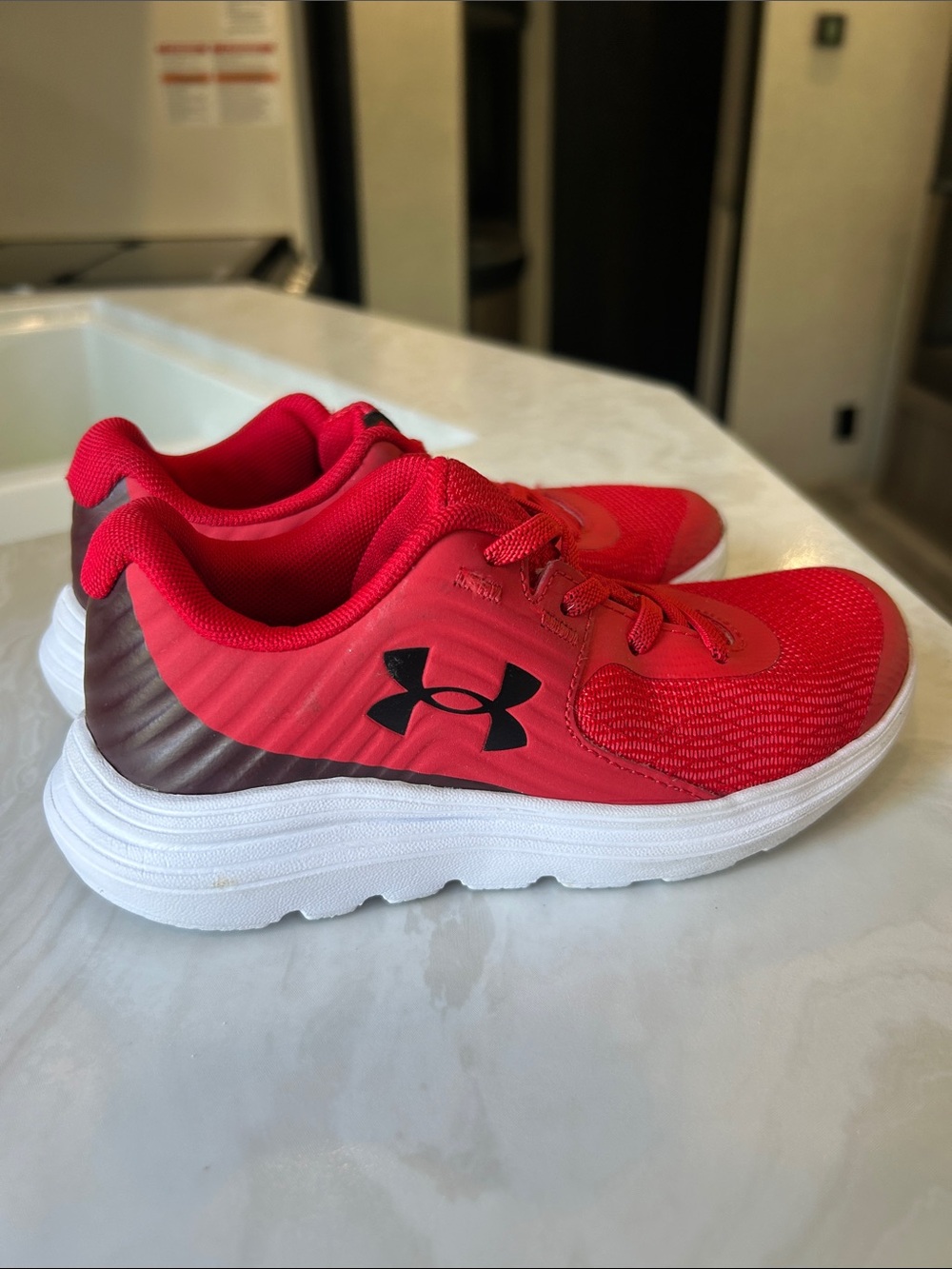 Under Armour Kids' Red and Black Athletic Sneakers